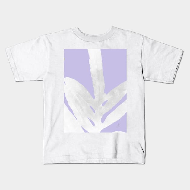 Green Fern on Lavender Inverted Kids T-Shirt by ANoelleJay